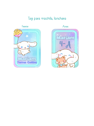 Eti para mochila o lonche