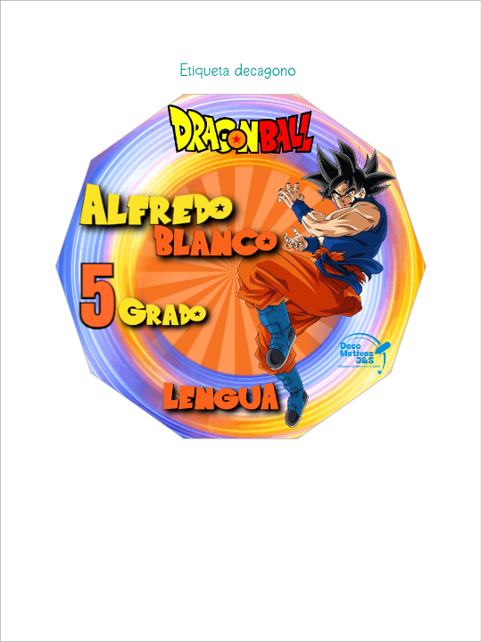 Etiqueta dragon ball