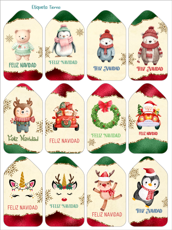 Set Etiquetas Navideñas