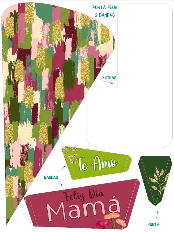 Porta Flor Tinto y Verde