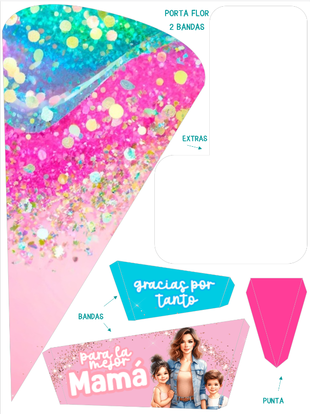 Porta Flor confetti