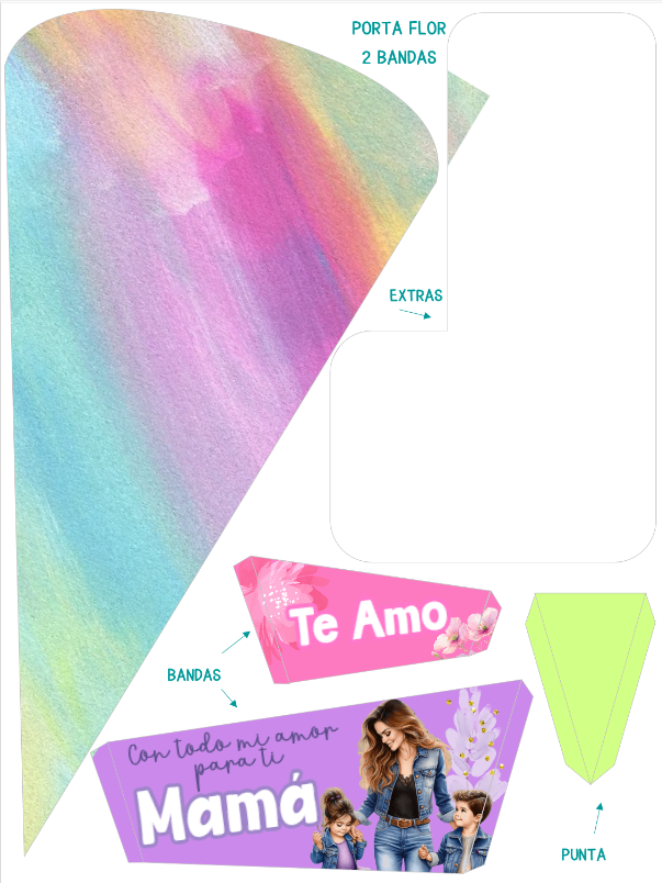 Porta Flor Acuarela con M